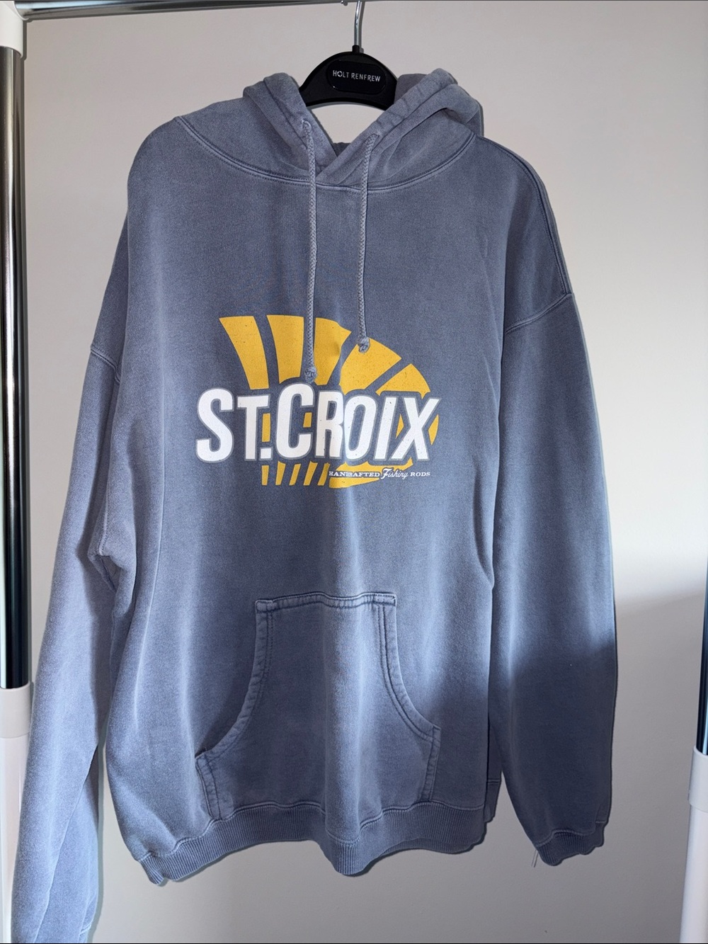 St. Croix Men's Crewneck Hoodie - Slate Gray with Yellow Logo